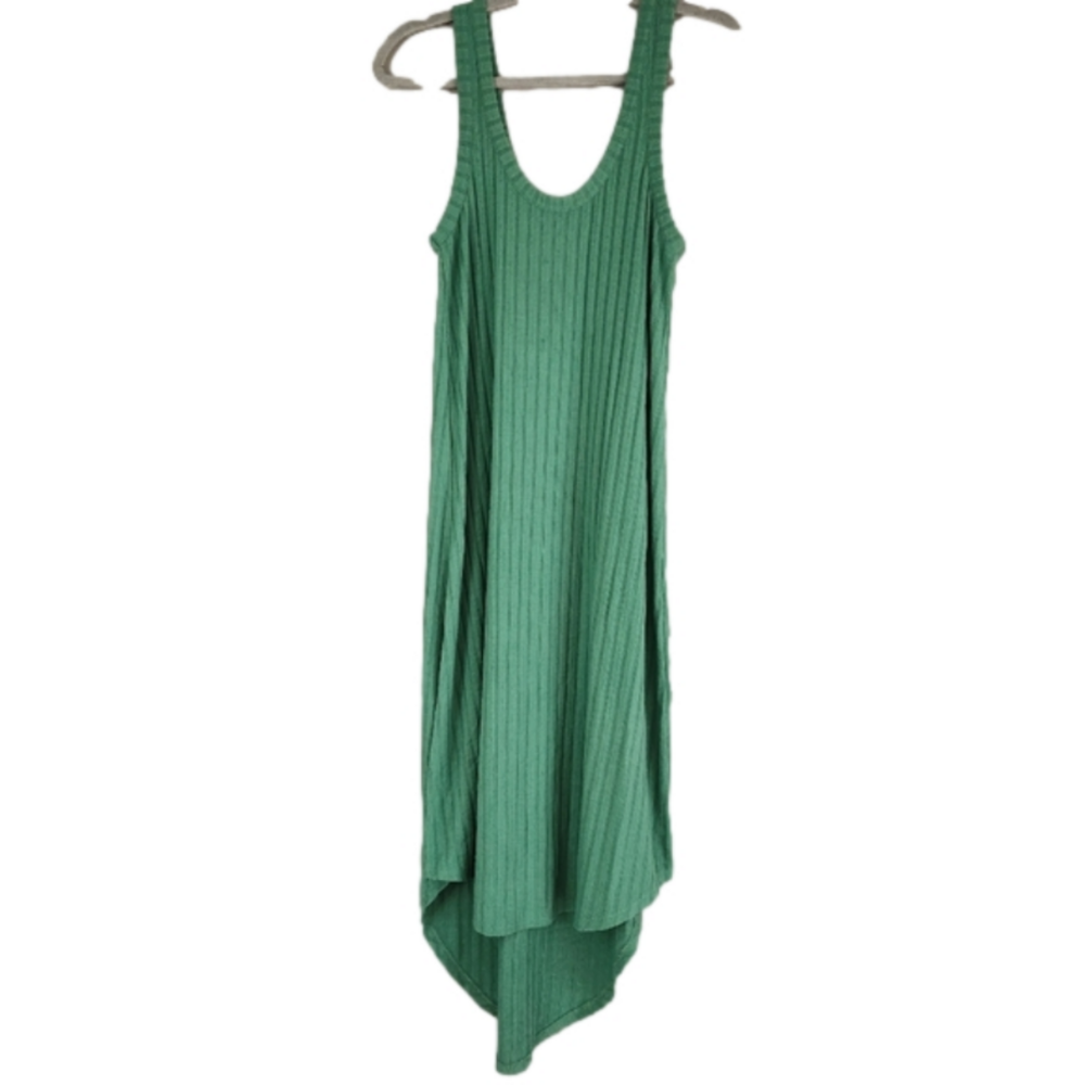 Chaser high low ribbed green dress NWT size Small